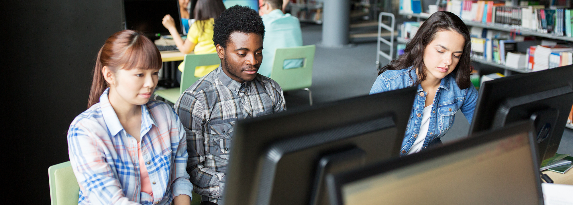 Students working at computers