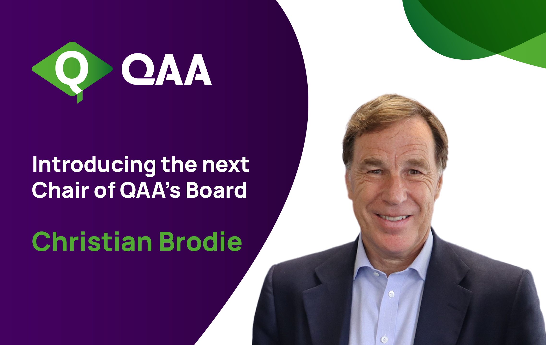 Introducing the next Chair of QAA's Board Christian Brodie