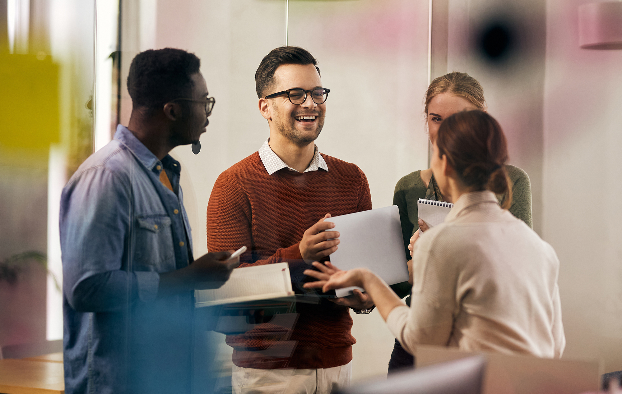 University staff in discussion